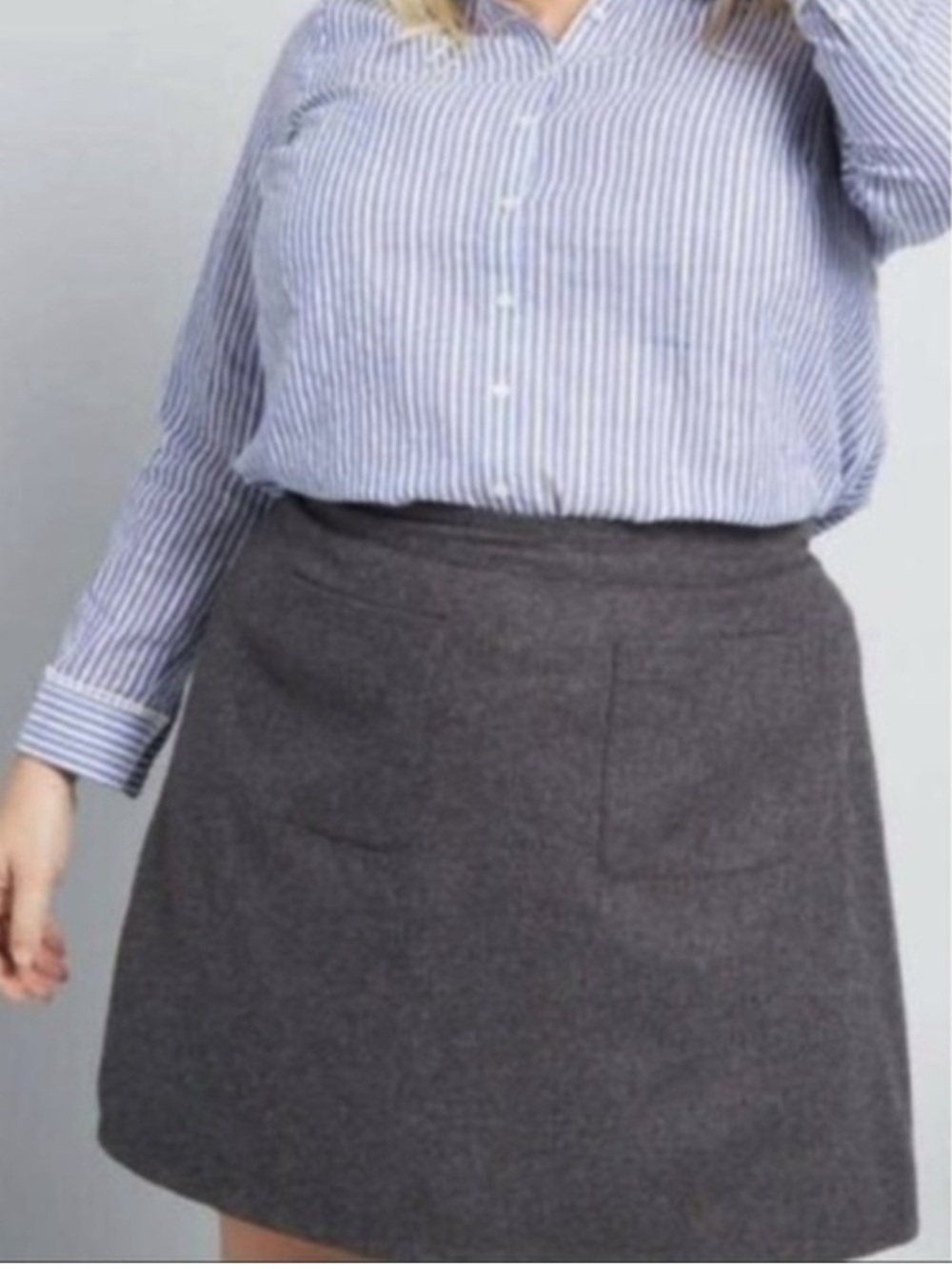 ModCloth informed Ensemble Wool Blend Gray Mini Skirt Pockets
